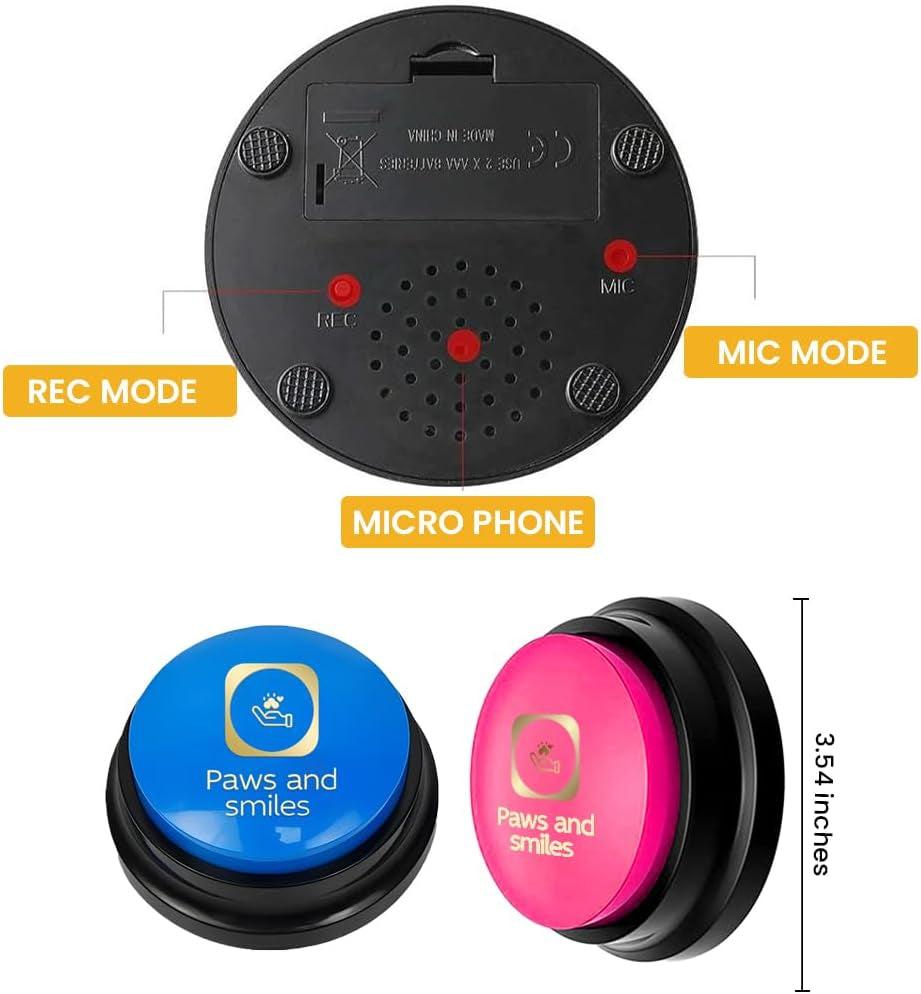 Talking Dog Buttons – Recordable Communication Buttons (8-Pack)