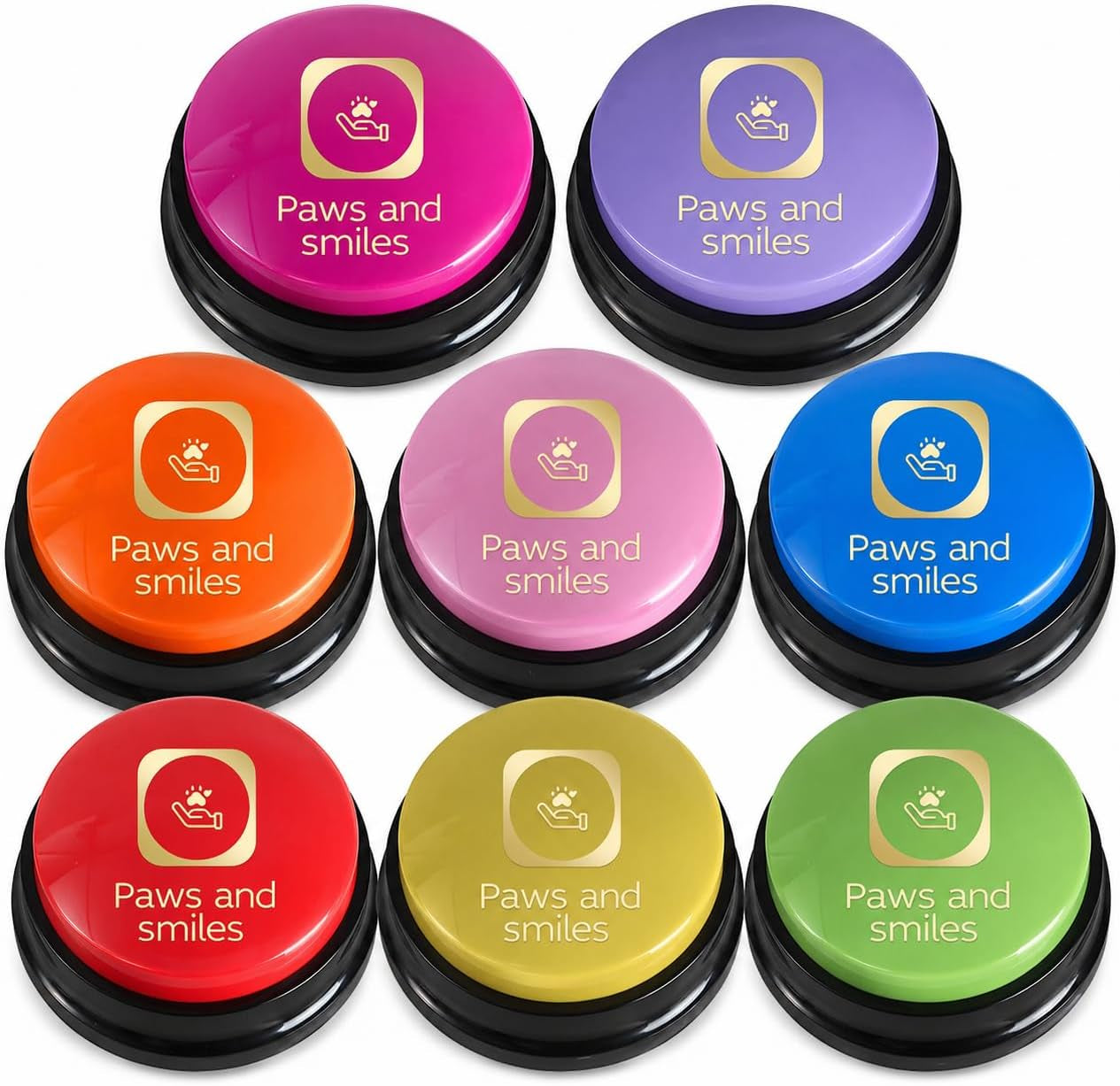 Talking Dog Buttons – Recordable Communication Buttons (8-Pack)