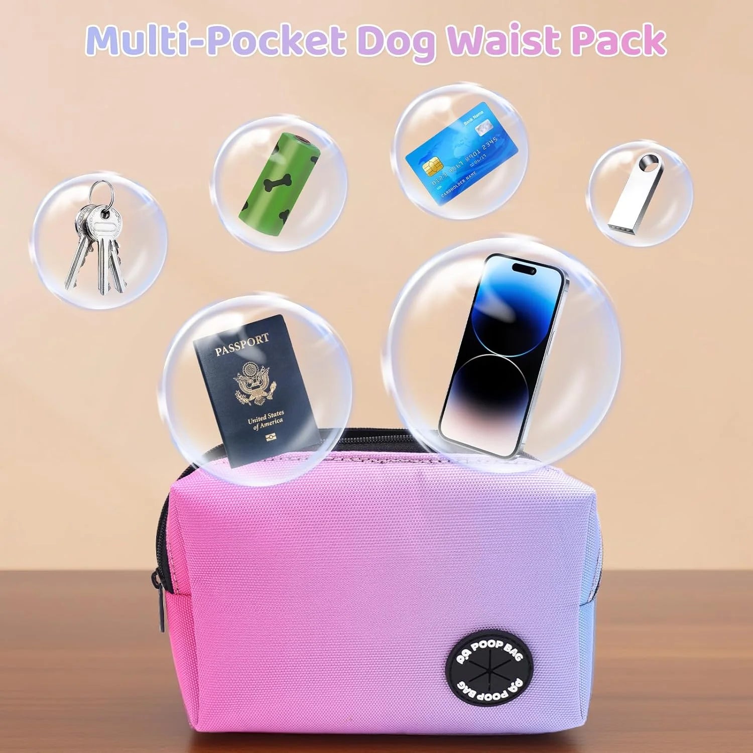 Hands-Free Shock-Absorbing Dog Leash with Waist Pouch