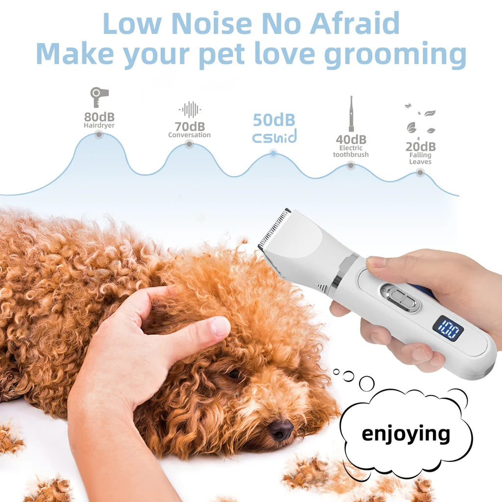 4-In-1 Low-Noise Rechargeable Pet Grooming Clippers Kit