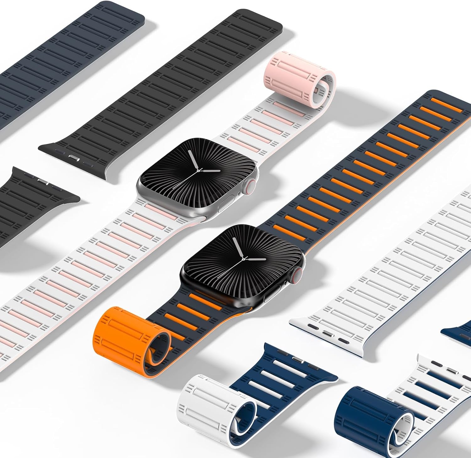 Magnetic Silicone Watch Band — Snap-On Universal Fit