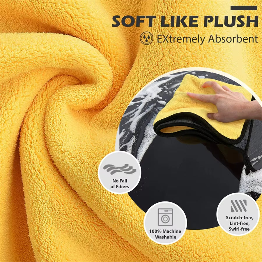 Doublelayer Microfiber Car Body Towels – Ultra-Thick Wash & Dry Cloths