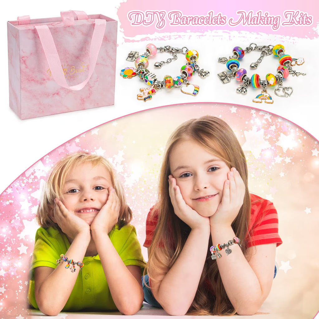 DIY Unicorn & Mermaid Charm Bracelet Making Kit – Kids Craft Set