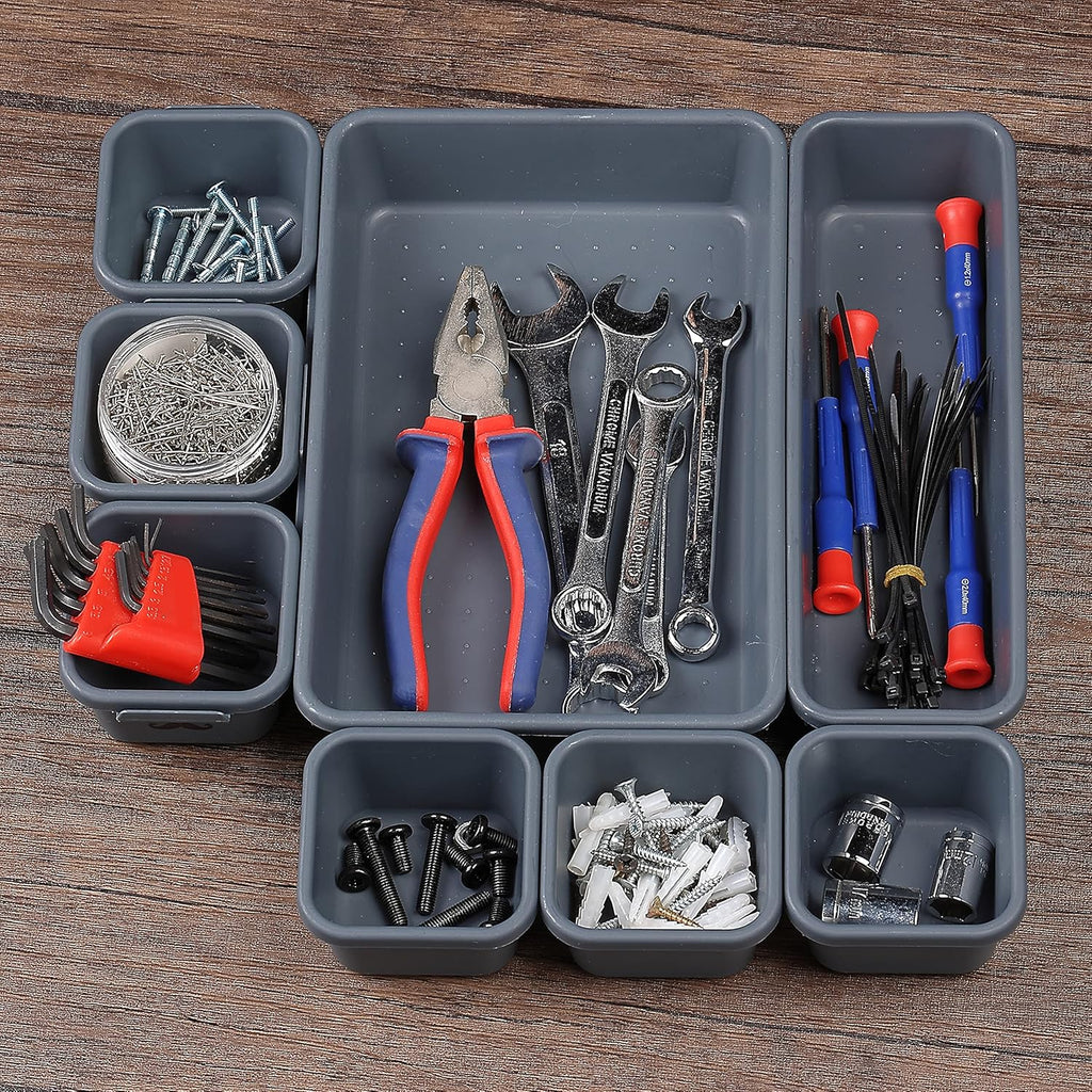 Interlocking Expandable Drawer Organizer - 8 Piece Set