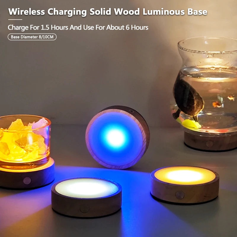Wireless Charging LED Bottle Glow Lamp Base