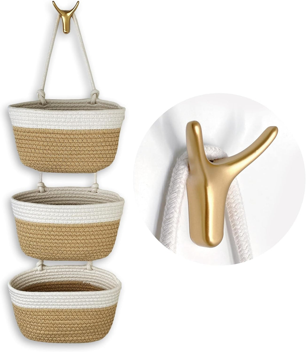 3-Tier Woven Wall Hanging Storage Organizer