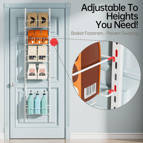 6-Tier Adjustable Over-The-Door Pantry Organizer