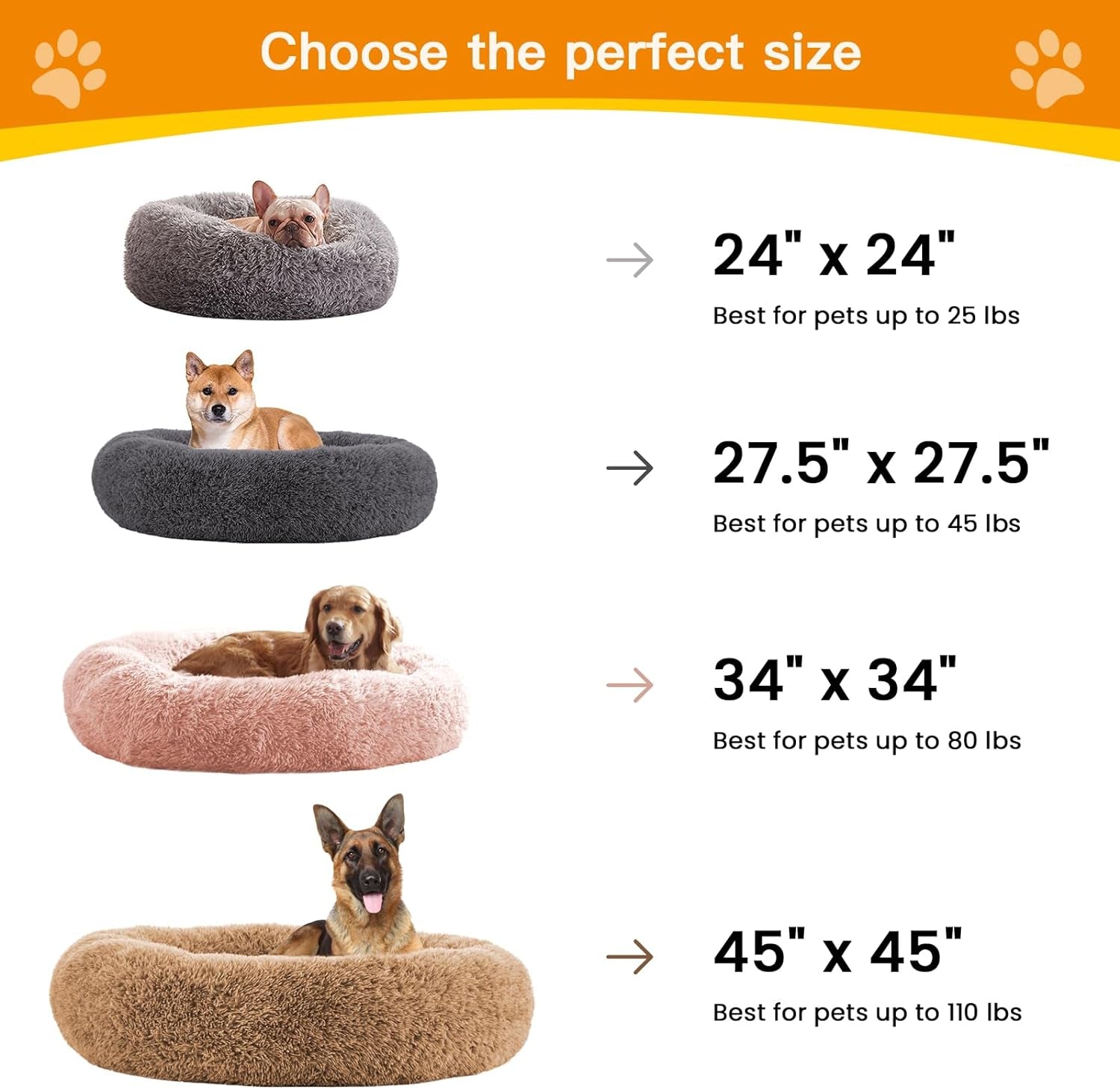 Calming Donut Pet Bed – Anti-Anxiety round Cuddler for Dogs & Cats
