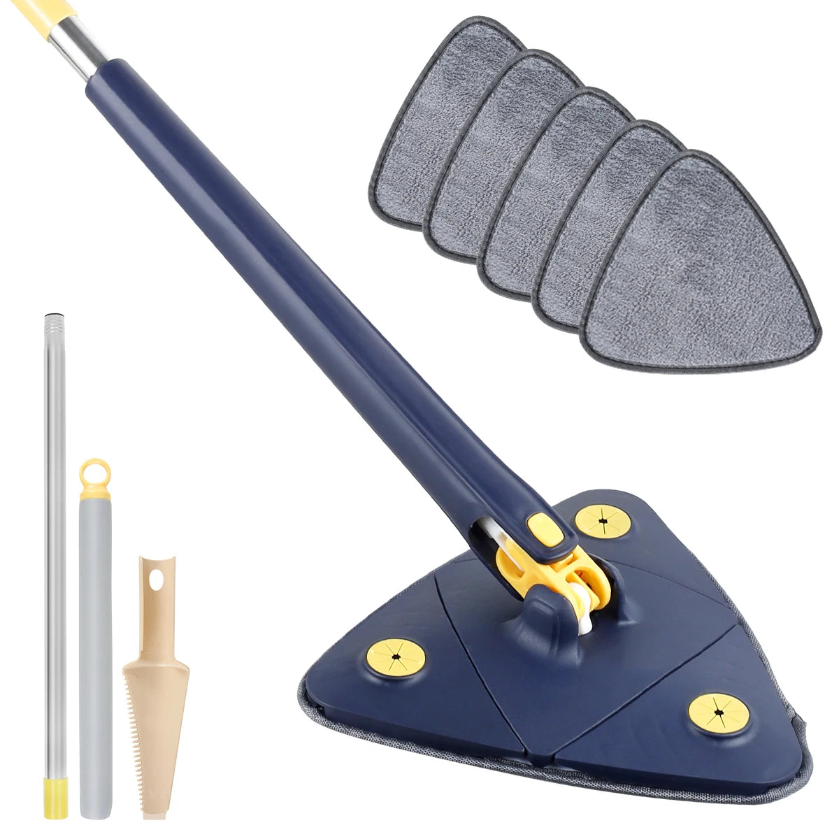 Spinfree 360° Telescopic Triangle Mop – Self-Wringing Floor & Ceiling Cleaner