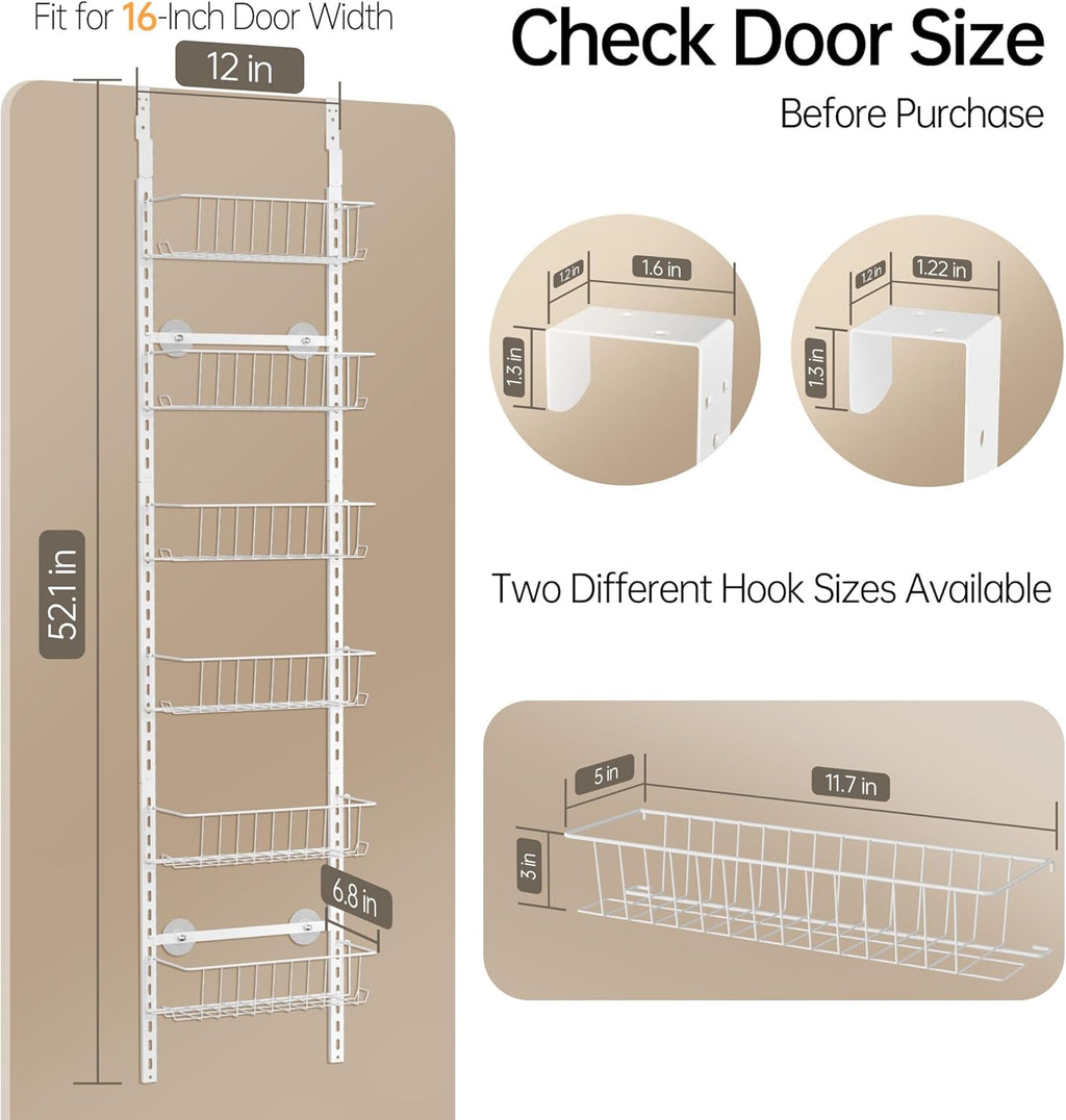 6-Tier Adjustable Over-The-Door Pantry Organizer