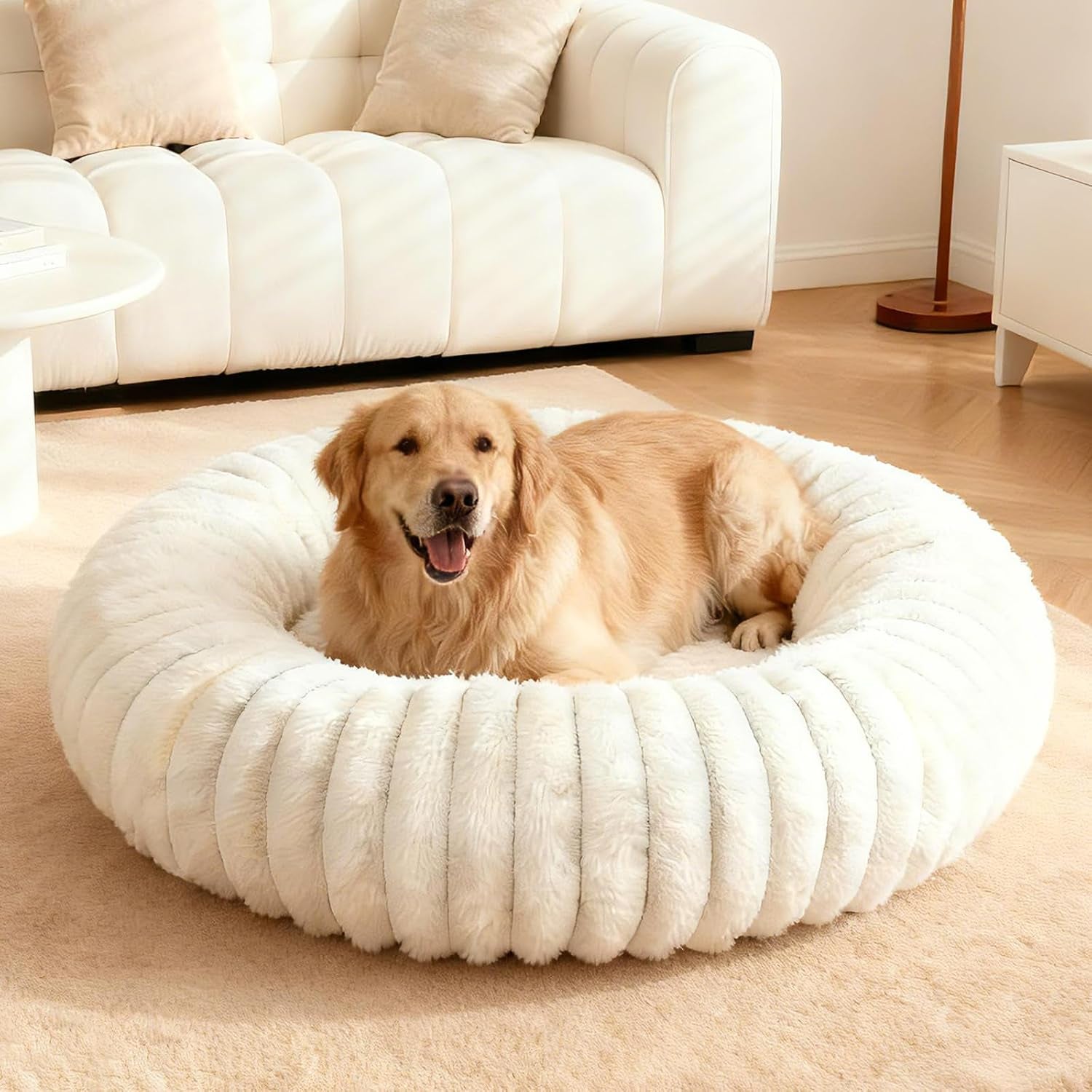 Calming Donut Pet Bed – Anti-Anxiety round Cuddler for Dogs & Cats