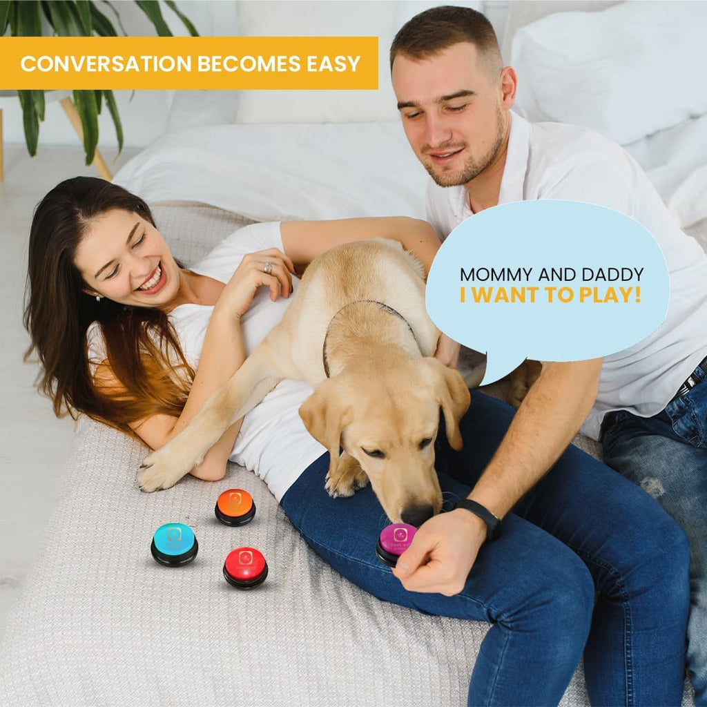 Talking Dog Buttons – Recordable Communication Buttons (8-Pack)