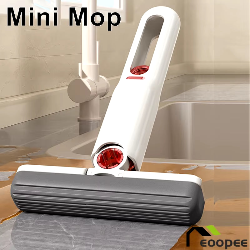 Foldaway Mini Squeeze Mop – Portable Folding Mop for Desks, Windows & Car Glass