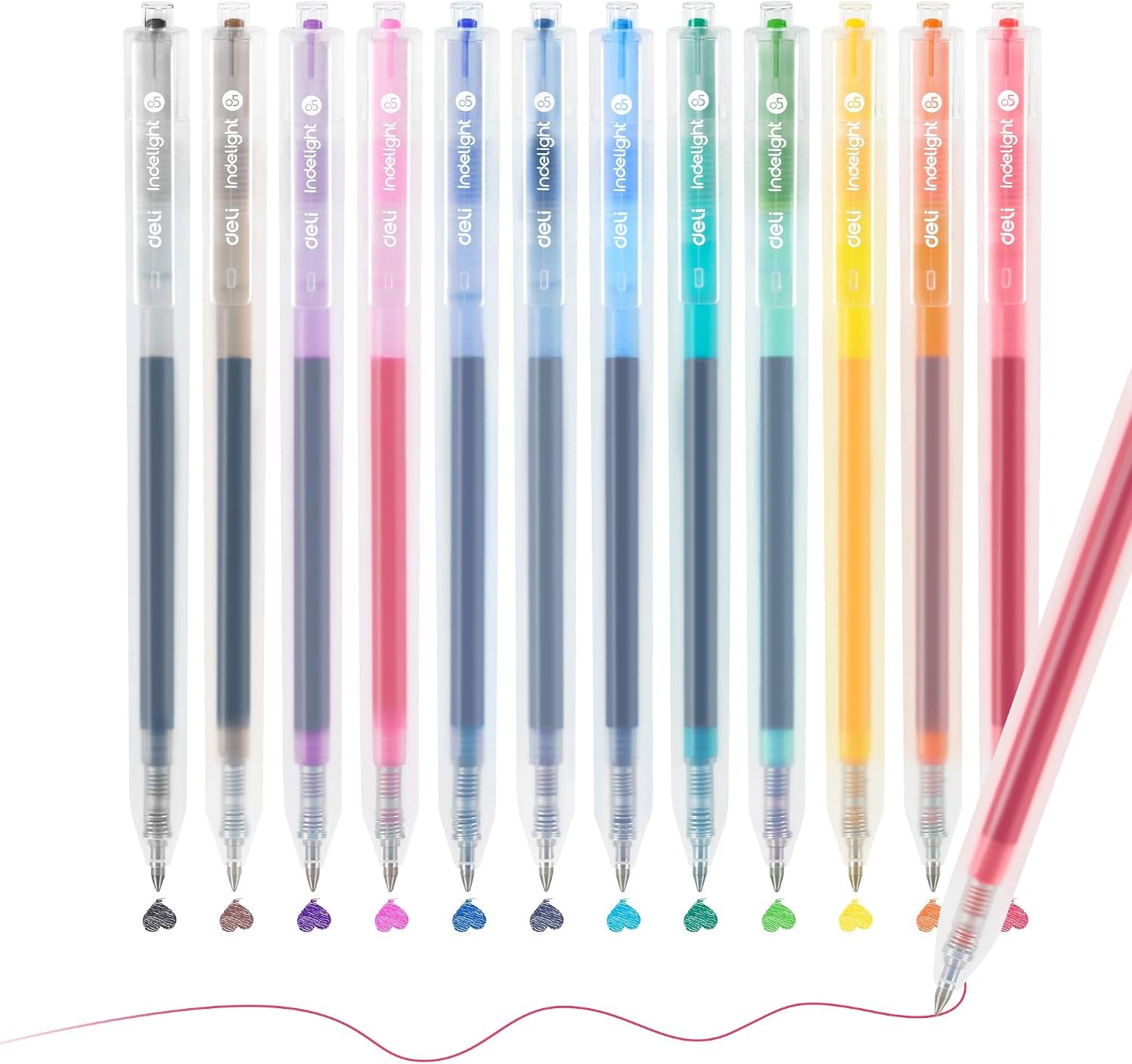 Colorful Retractable Gel Pens 12-Pack – Smooth Bold Point Writing Set