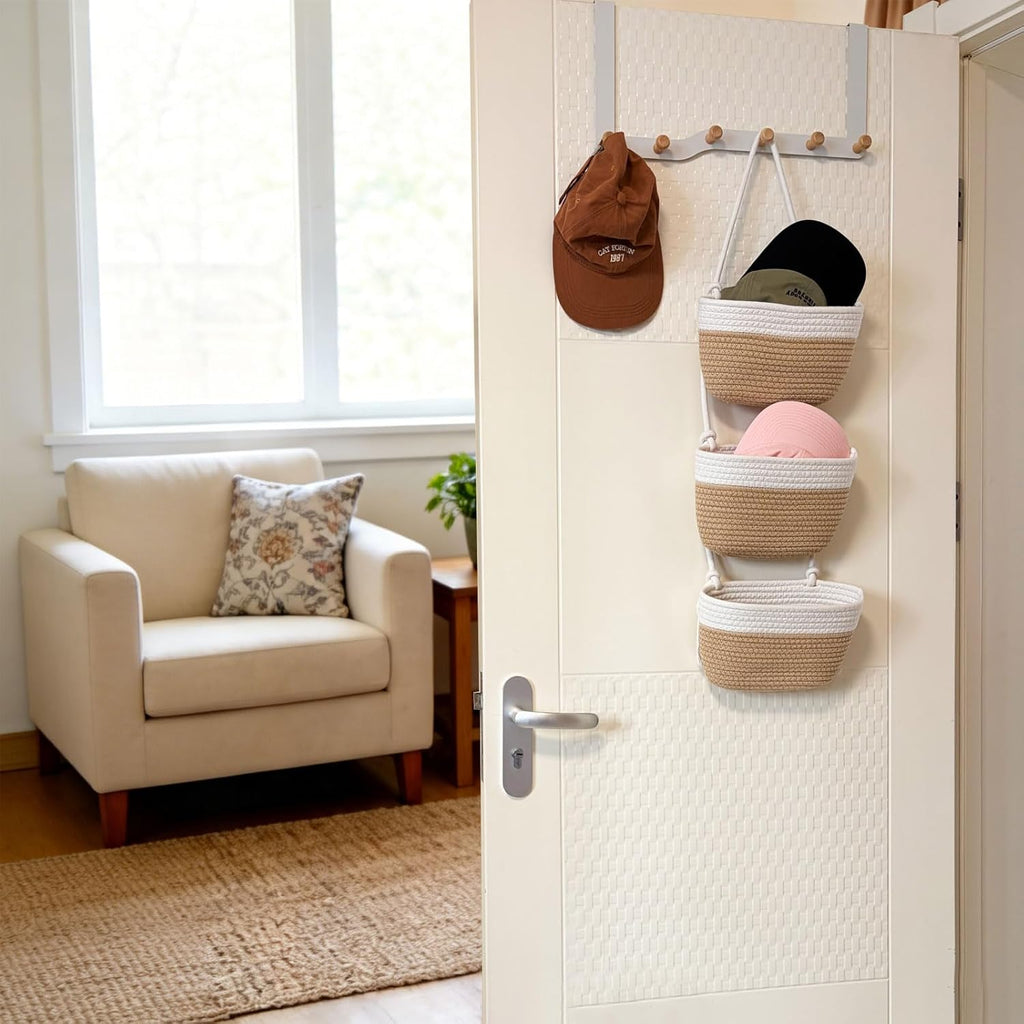 3-Tier Woven Wall Hanging Storage Organizer