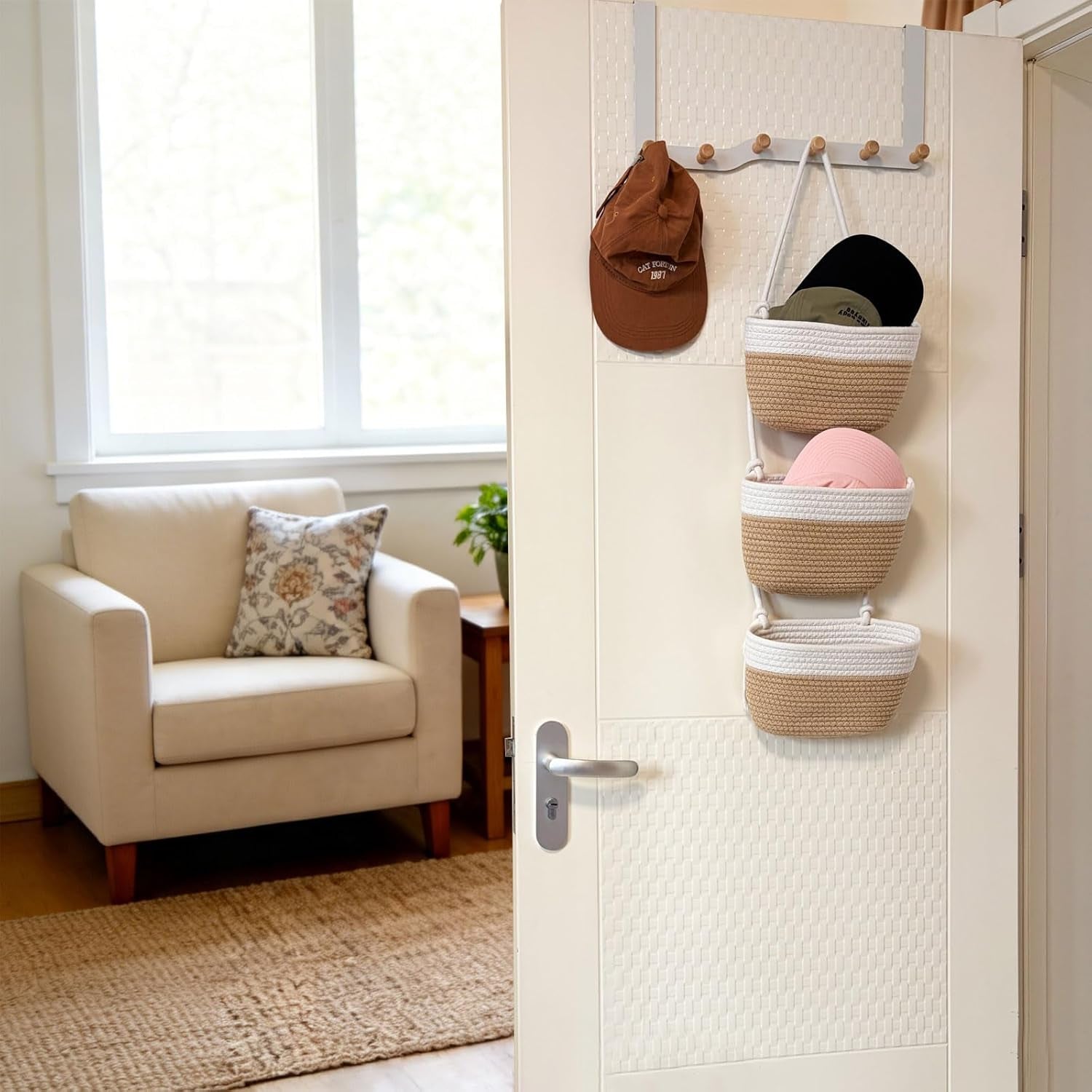 3-Tier Woven Wall Hanging Storage Organizer