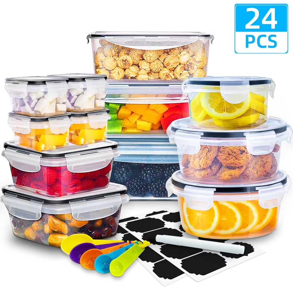 24-Piece Airtight Stackable Pantry Storage Containers