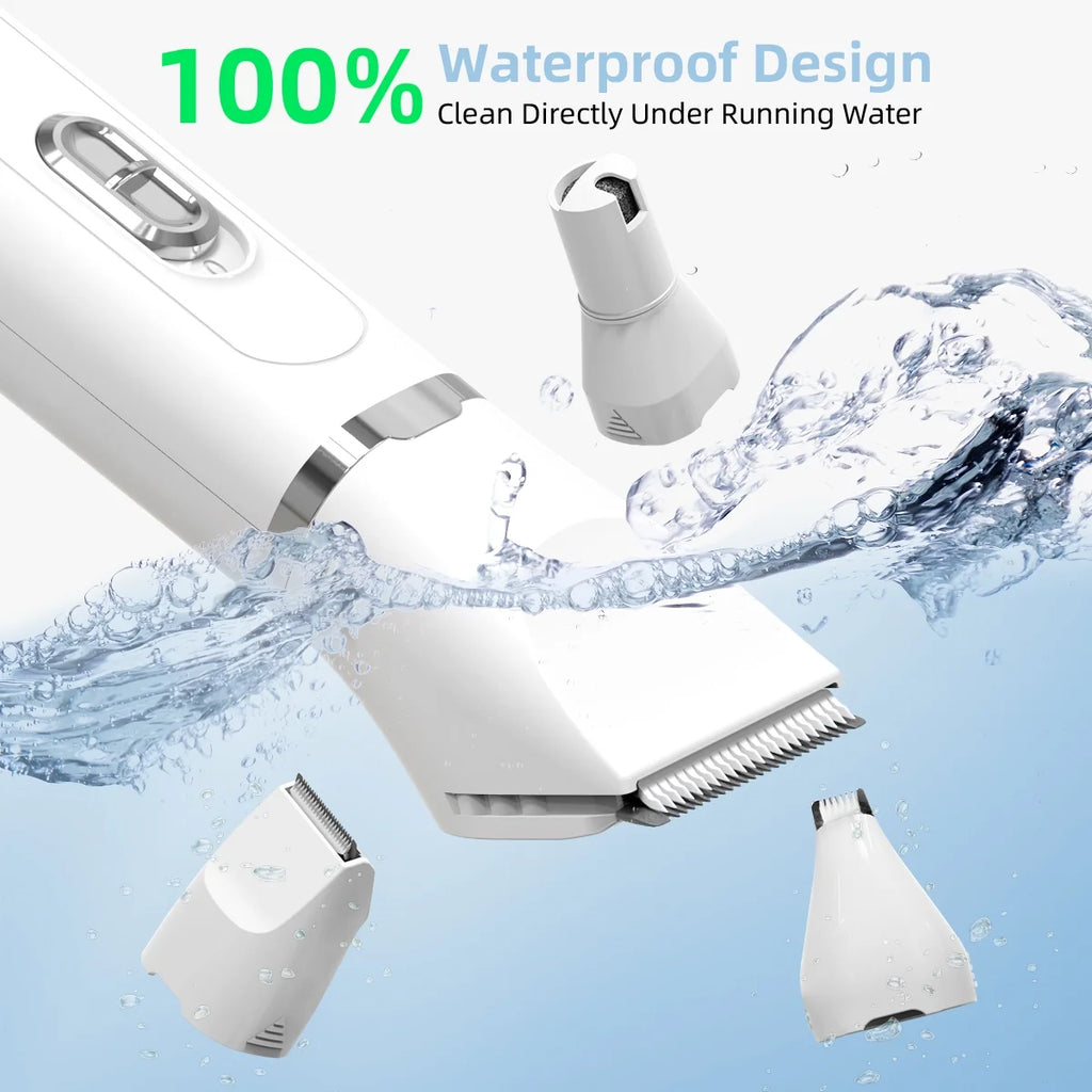 4-In-1 Low-Noise Rechargeable Pet Grooming Clippers Kit