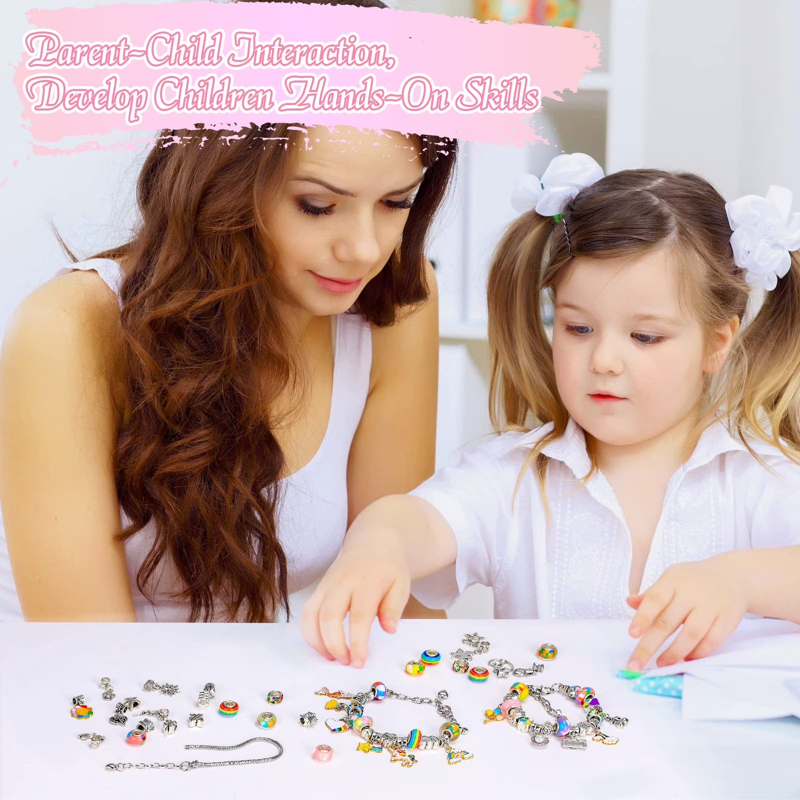 DIY Unicorn & Mermaid Charm Bracelet Making Kit – Kids Craft Set