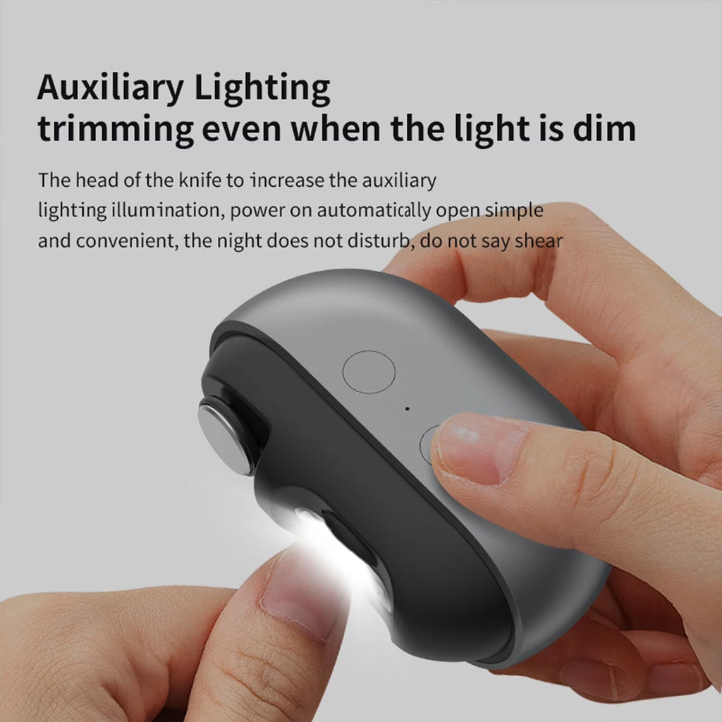 2-In-1 Electric Nail Clipper & Polisher (USB, LED Light)