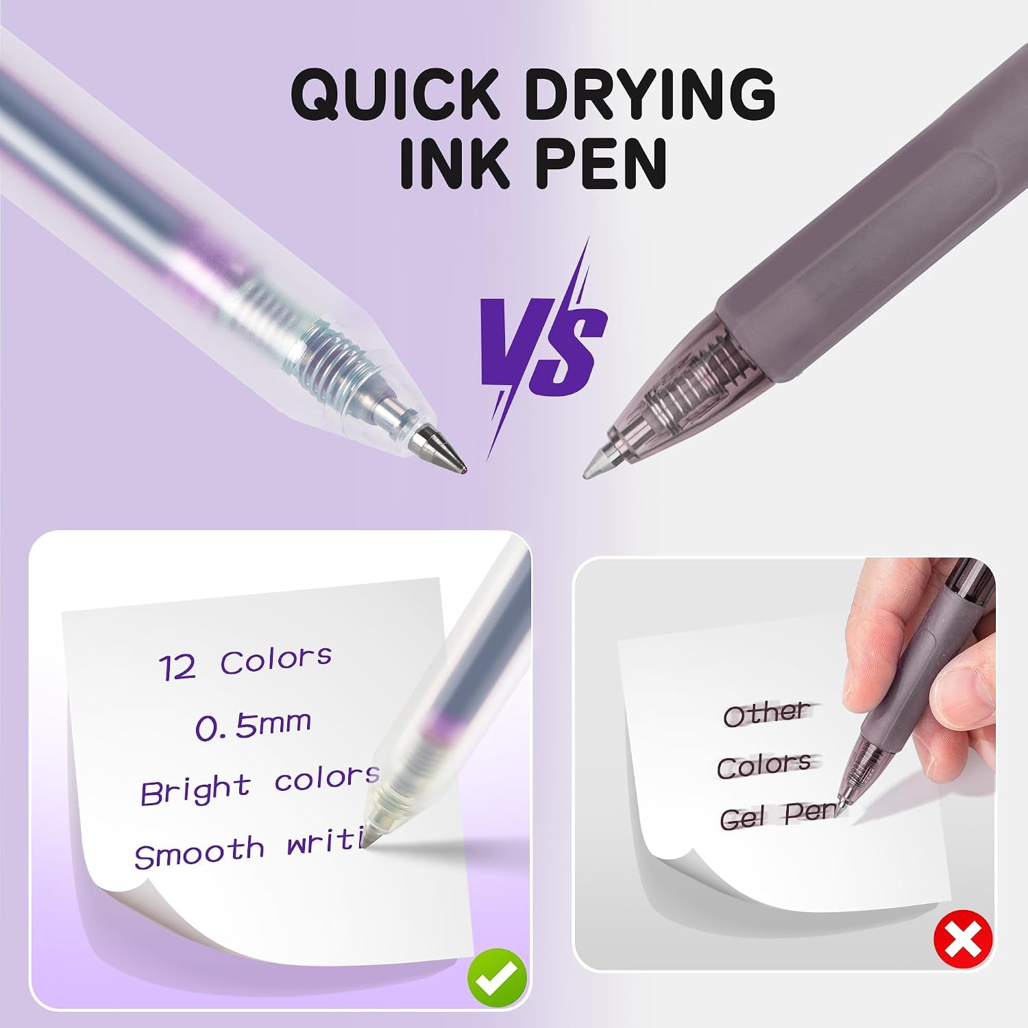 Colorful Retractable Gel Pens 12-Pack – Smooth Bold Point Writing Set