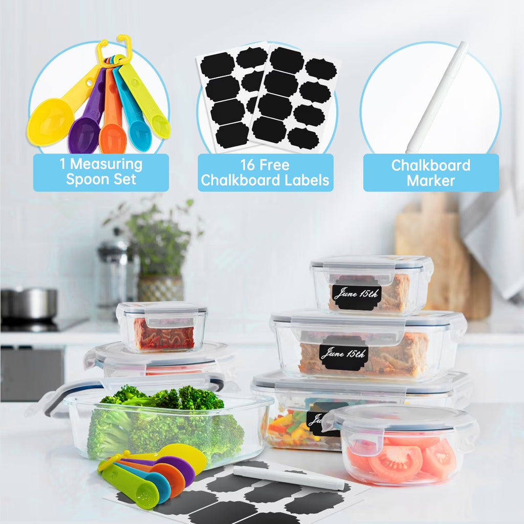24-Piece Airtight Stackable Pantry Storage Containers