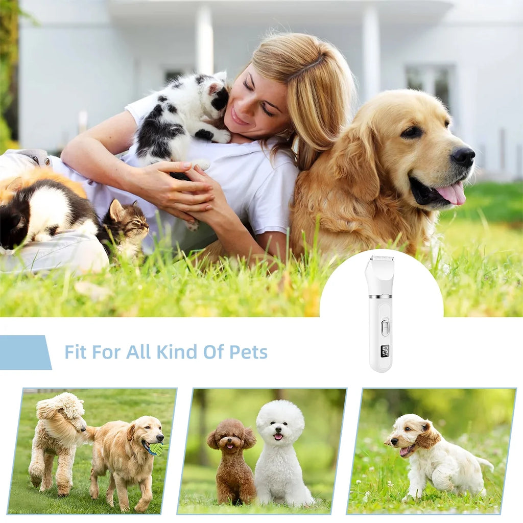 4-In-1 Low-Noise Rechargeable Pet Grooming Clippers Kit