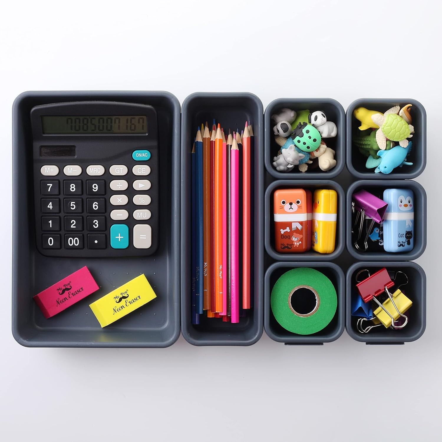 Interlocking Expandable Drawer Organizer - 8 Piece Set