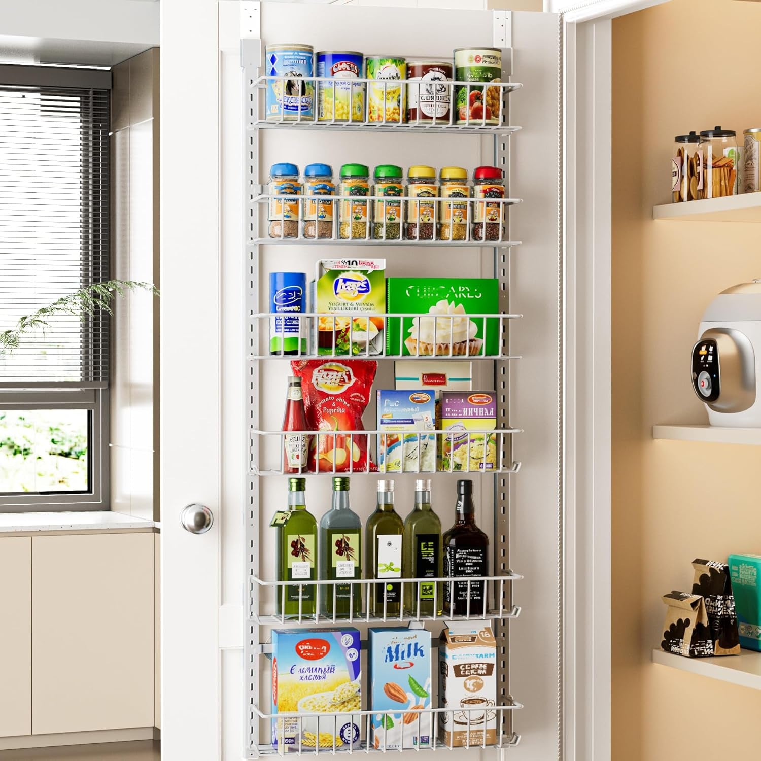 6-Tier Adjustable Over-The-Door Pantry Organizer