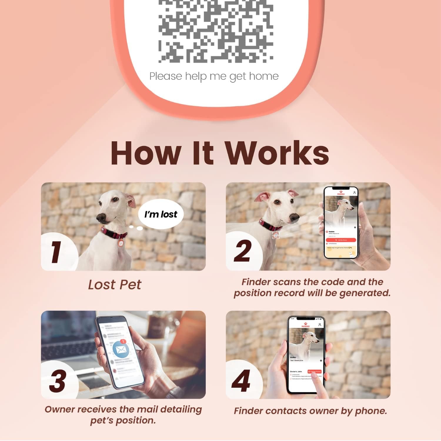 Safescan – Qr-Code Scannable Pet ID Tag