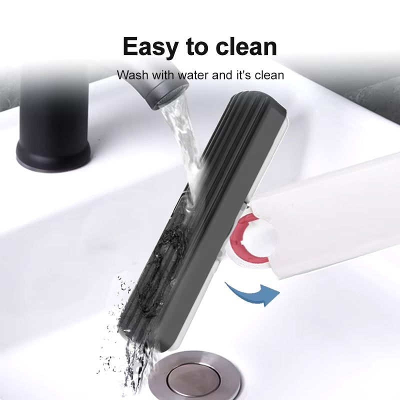 Foldaway Mini Squeeze Mop – Portable Folding Mop for Desks, Windows & Car Glass