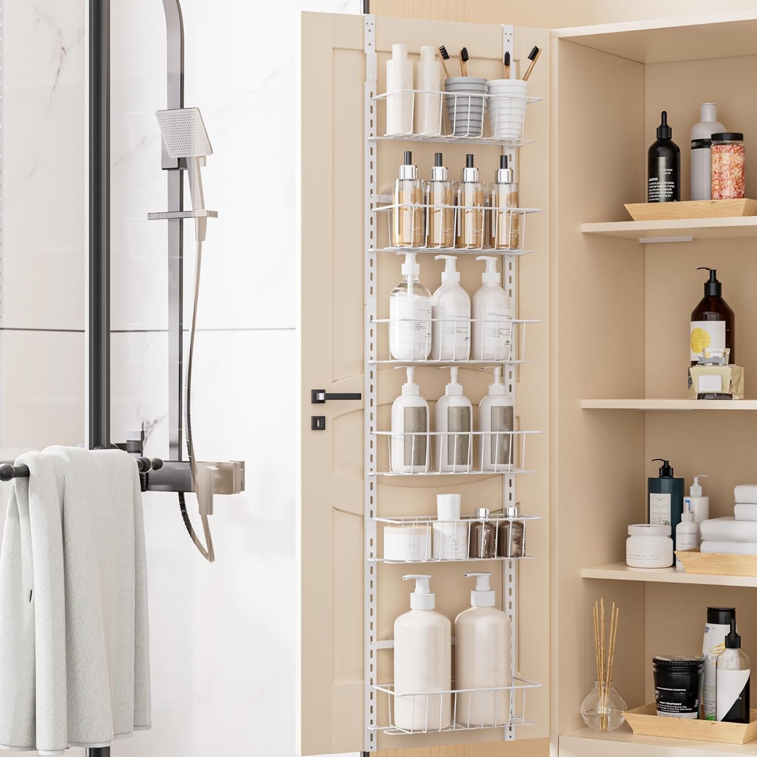 6-Tier Adjustable Over-The-Door Pantry Organizer