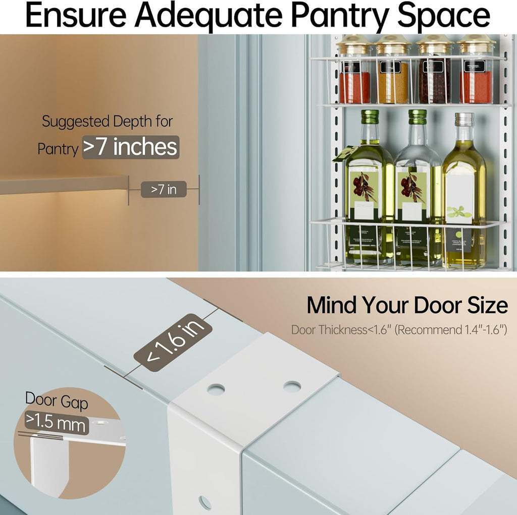 6-Tier Adjustable Over-The-Door Pantry Organizer