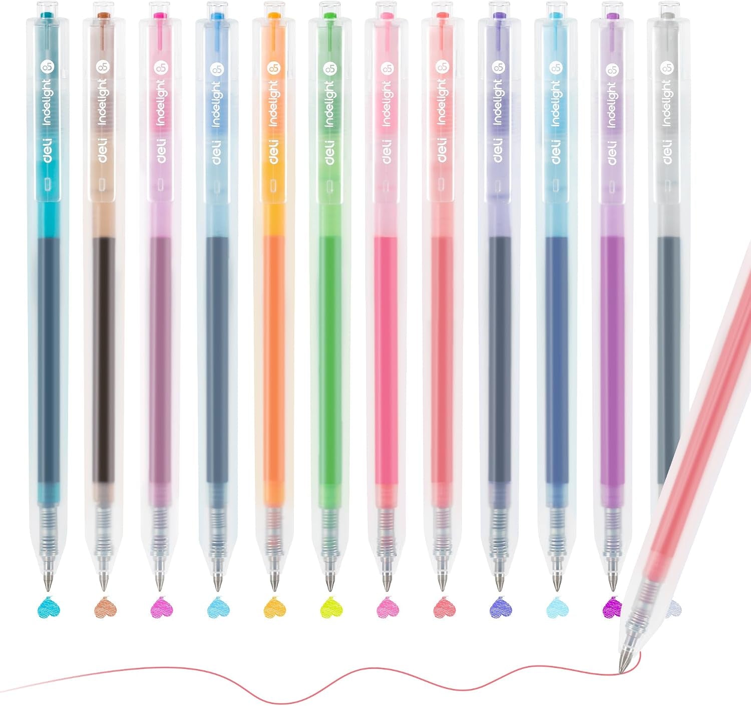 Colorful Retractable Gel Pens 12-Pack – Smooth Bold Point Writing Set