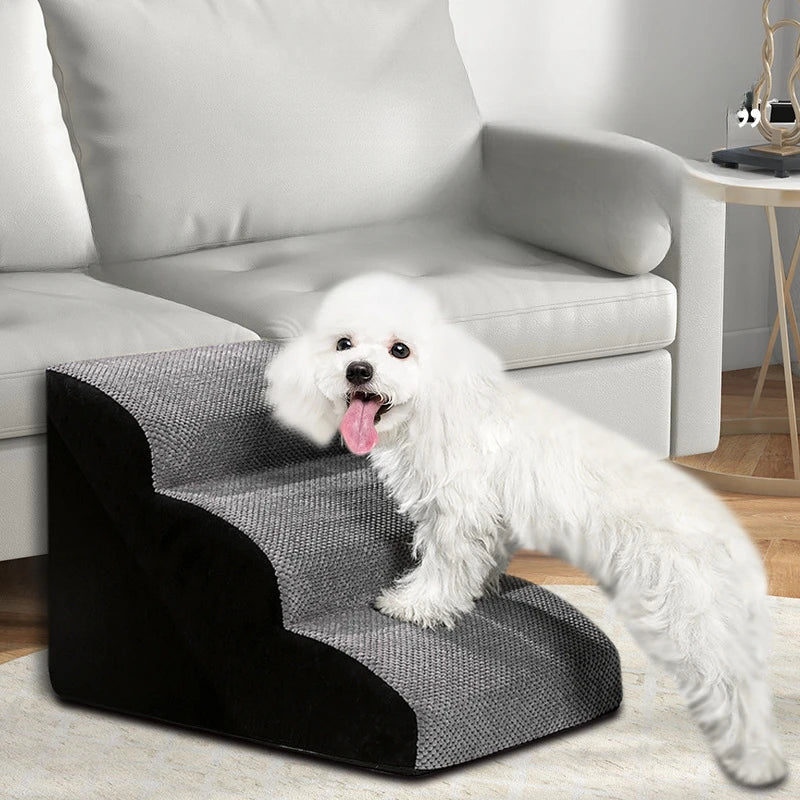 Non-slip memory foam pet stairs ramp