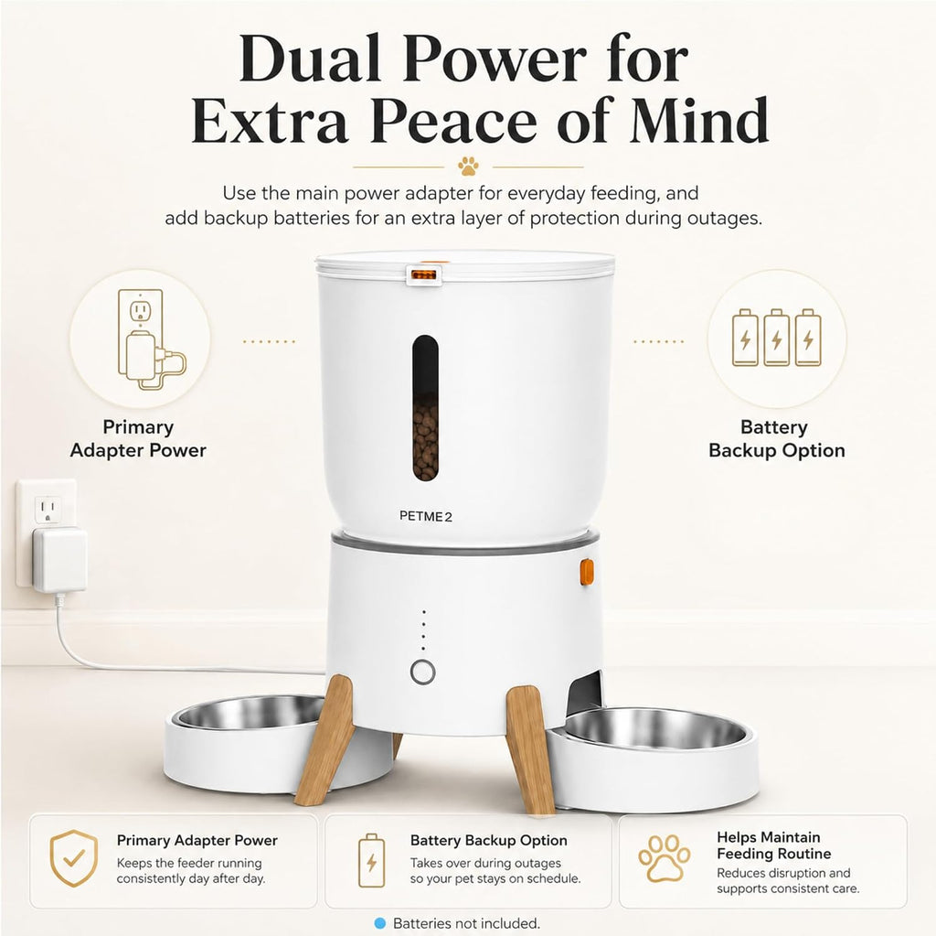Automatic Cat Feeder 2-In-1 Dual Bowl – App Control, 5L Large Capacity
