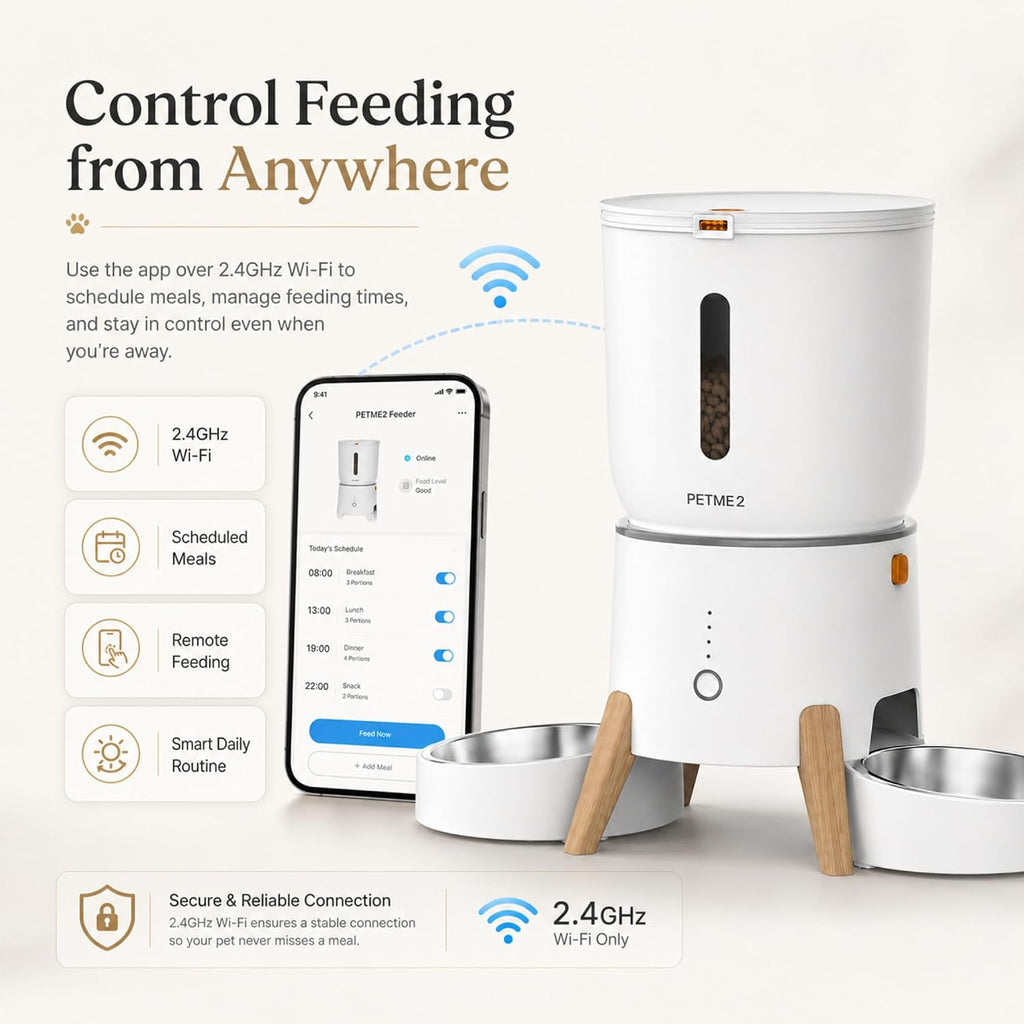 Automatic Cat Feeder 2-In-1 Dual Bowl – App Control, 5L Large Capacity