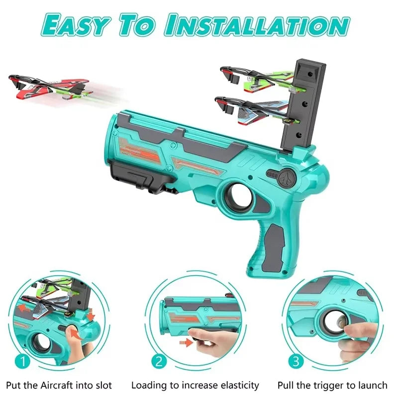 Foam Airplane Launcher Toy – Outdoor Flying Fun for Kids