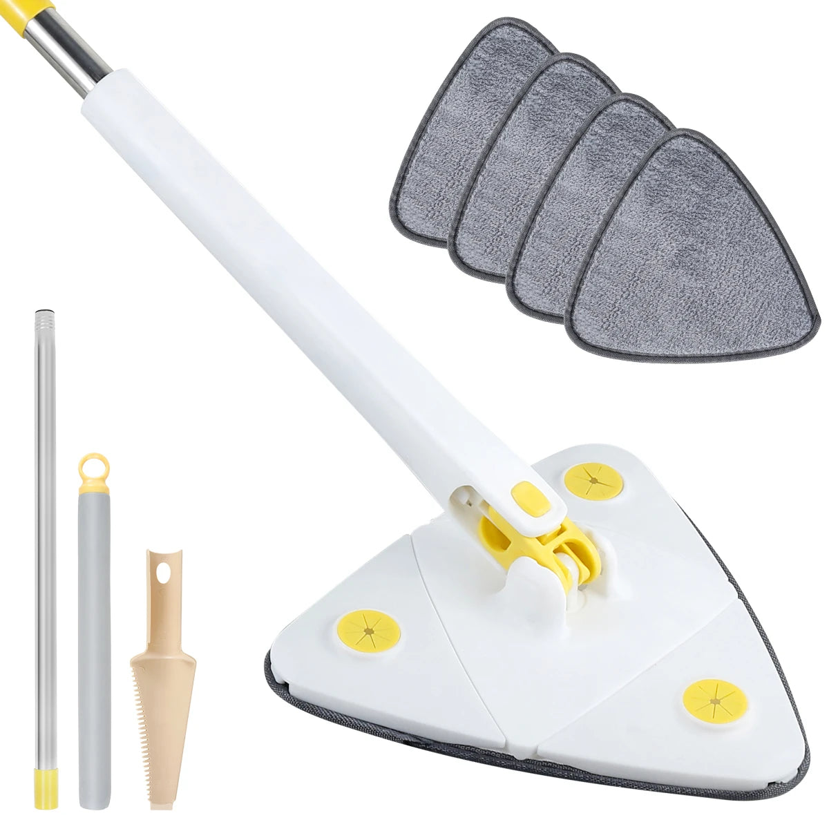 Spinfree 360° Telescopic Triangle Mop – Self-Wringing Floor & Ceiling Cleaner