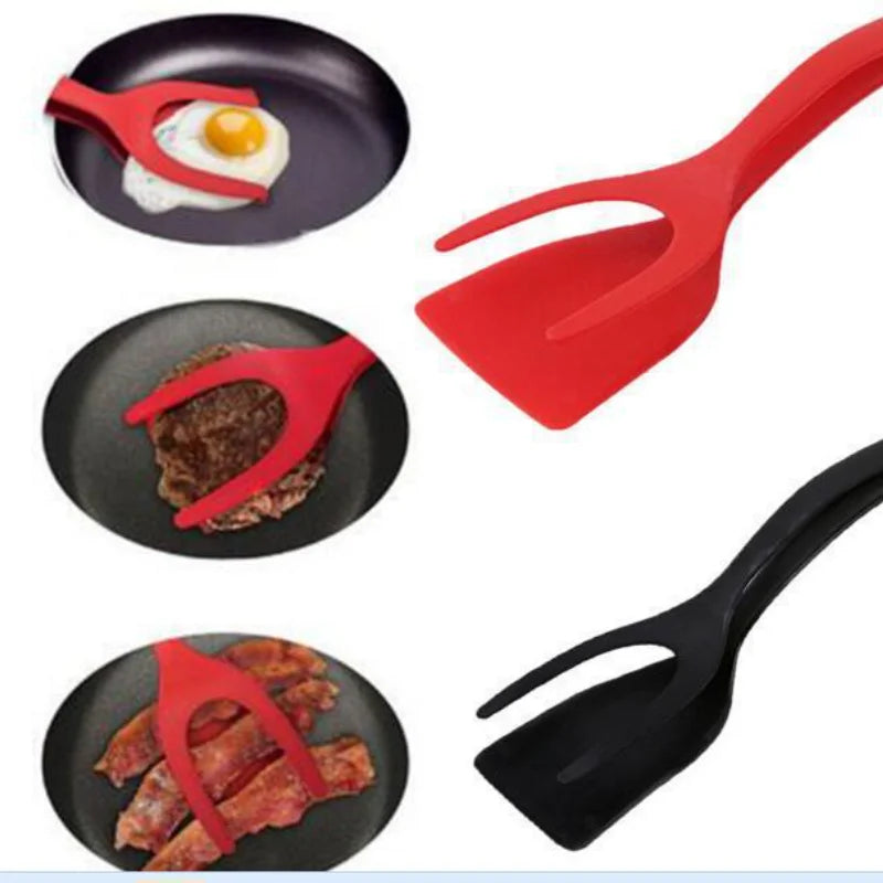 Adaptable 2-In-1 Silicone Spatula & Tongs – Flip, Fry & Serve Kitchen Gadget