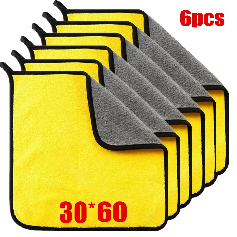 Doublelayer Microfiber Car Body Towels – Ultra-Thick Wash & Dry Cloths