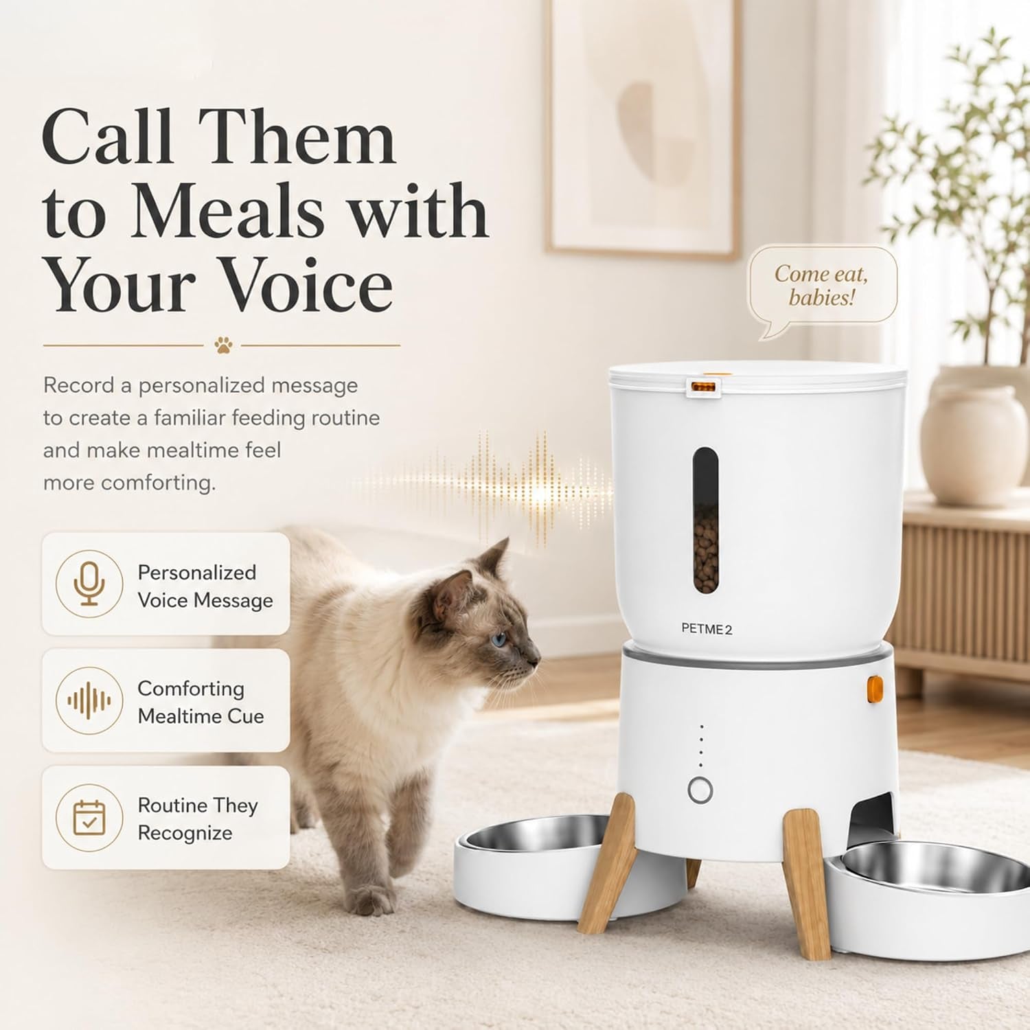 Automatic Cat Feeder 2-In-1 Dual Bowl – App Control, 5L Large Capacity