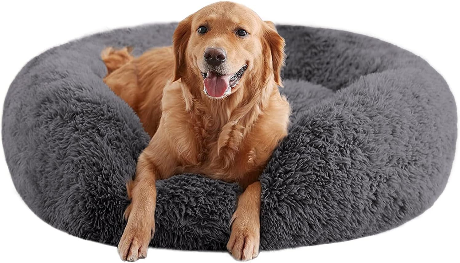 Calming Donut Pet Bed – Anti-Anxiety round Cuddler for Dogs & Cats
