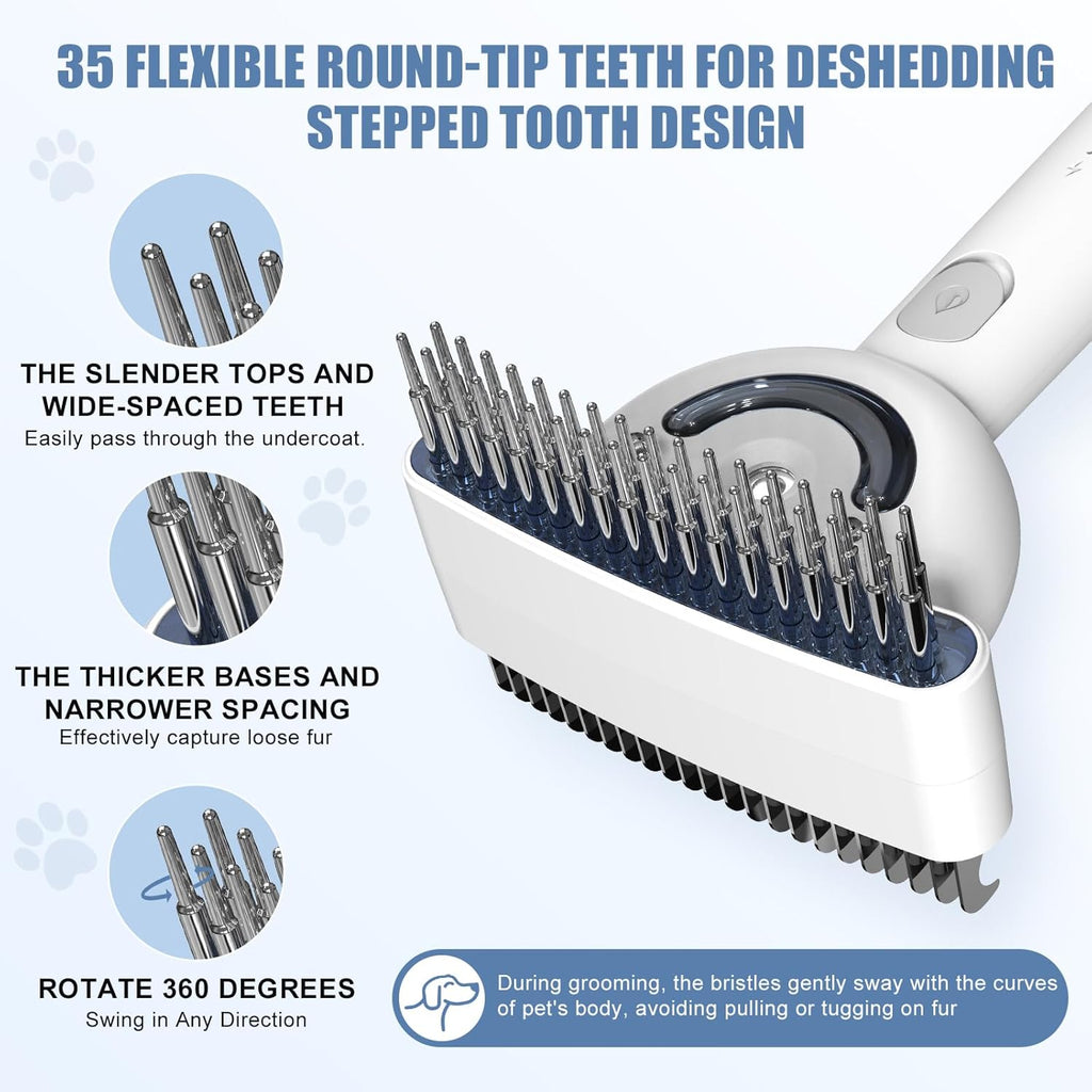 3-In-1 Pet Electric Steam Brush – Mist Deshedding & Grooming Comb