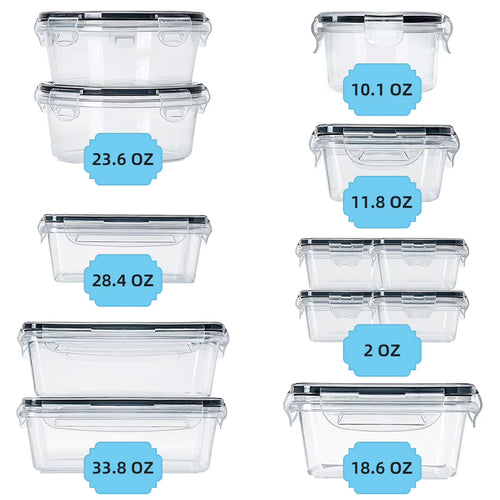 24-Piece Airtight Stackable Pantry Storage Containers