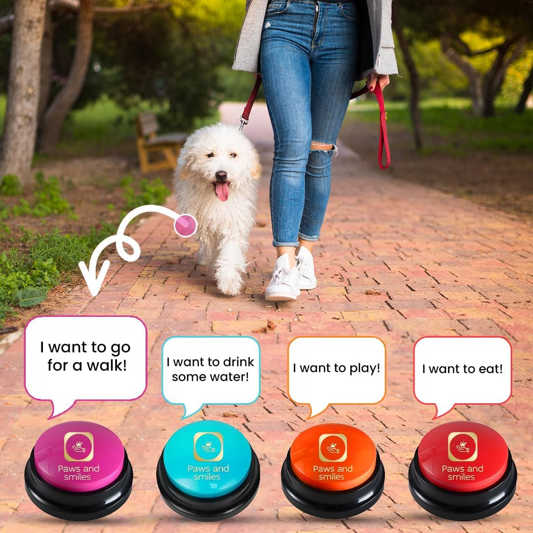 Talking Dog Buttons – Recordable Communication Buttons (8-Pack)