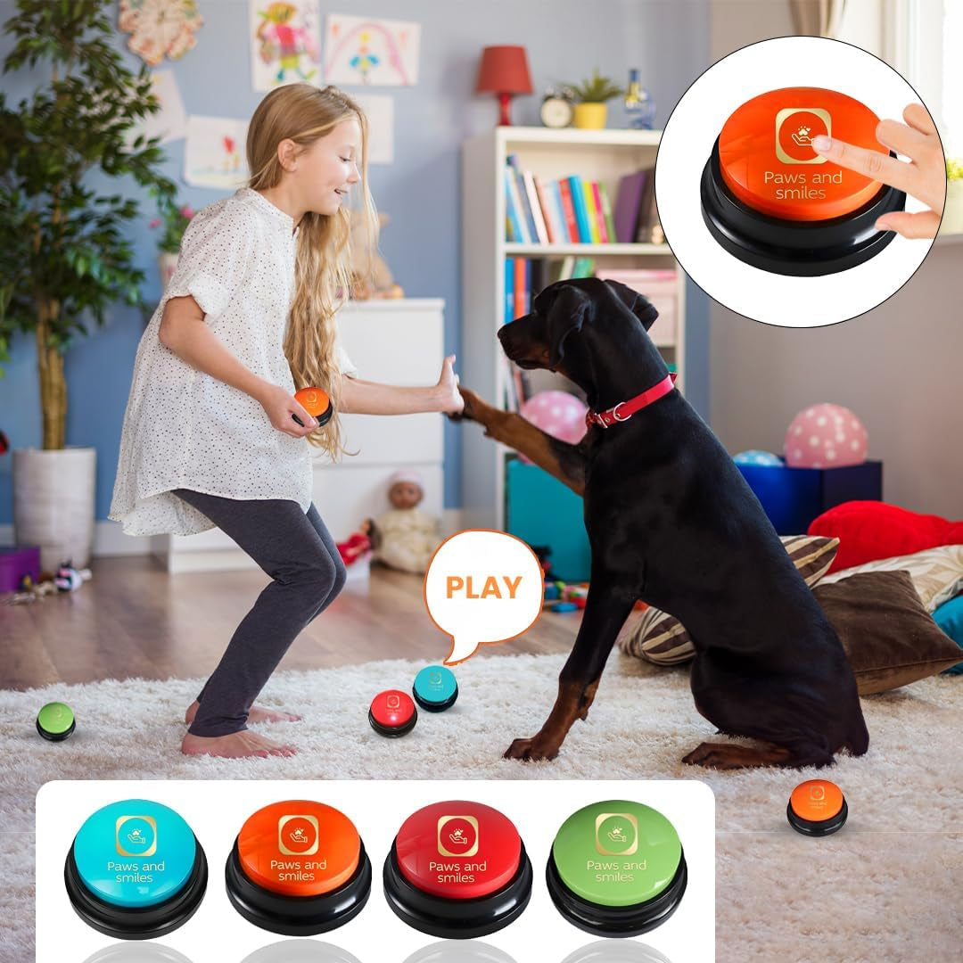 Talking Dog Buttons – Recordable Communication Buttons (8-Pack)