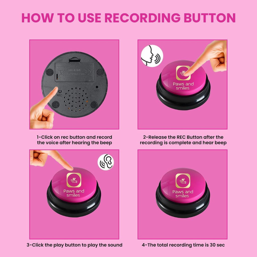 Talking Dog Buttons – Recordable Communication Buttons (8-Pack)