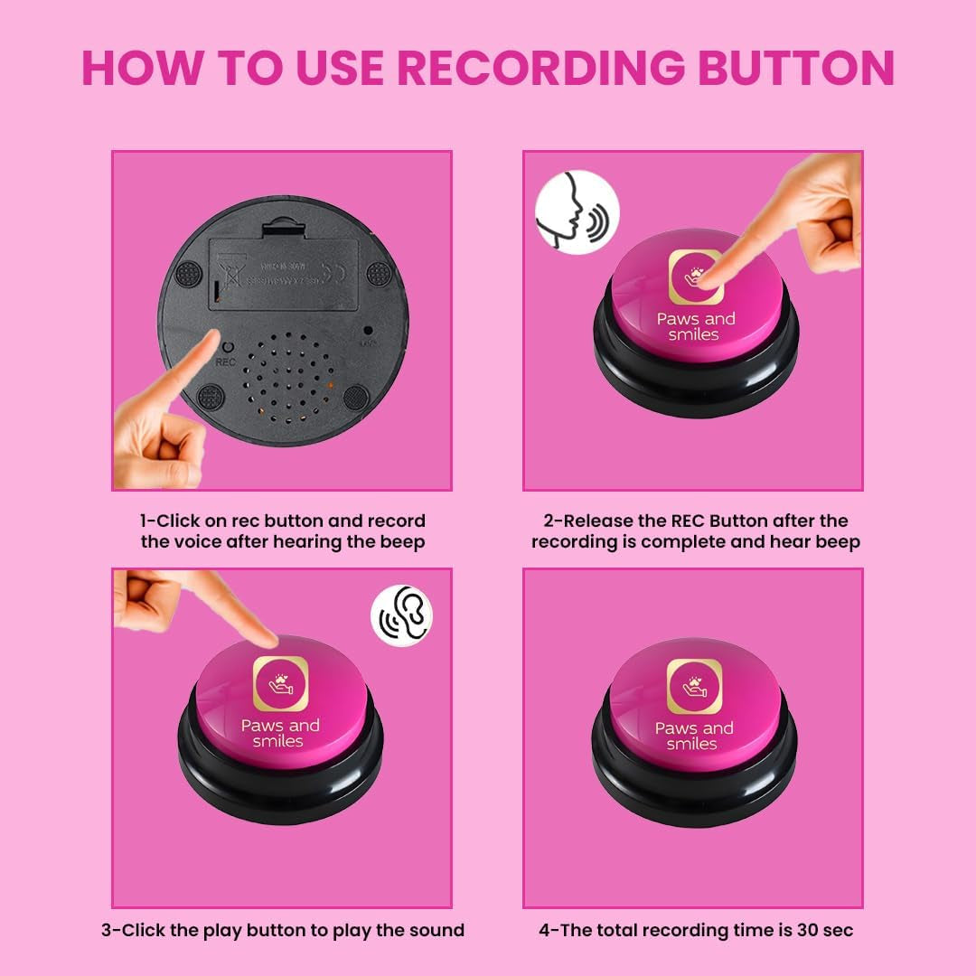 Talking Dog Buttons – Recordable Communication Buttons (8-Pack)
