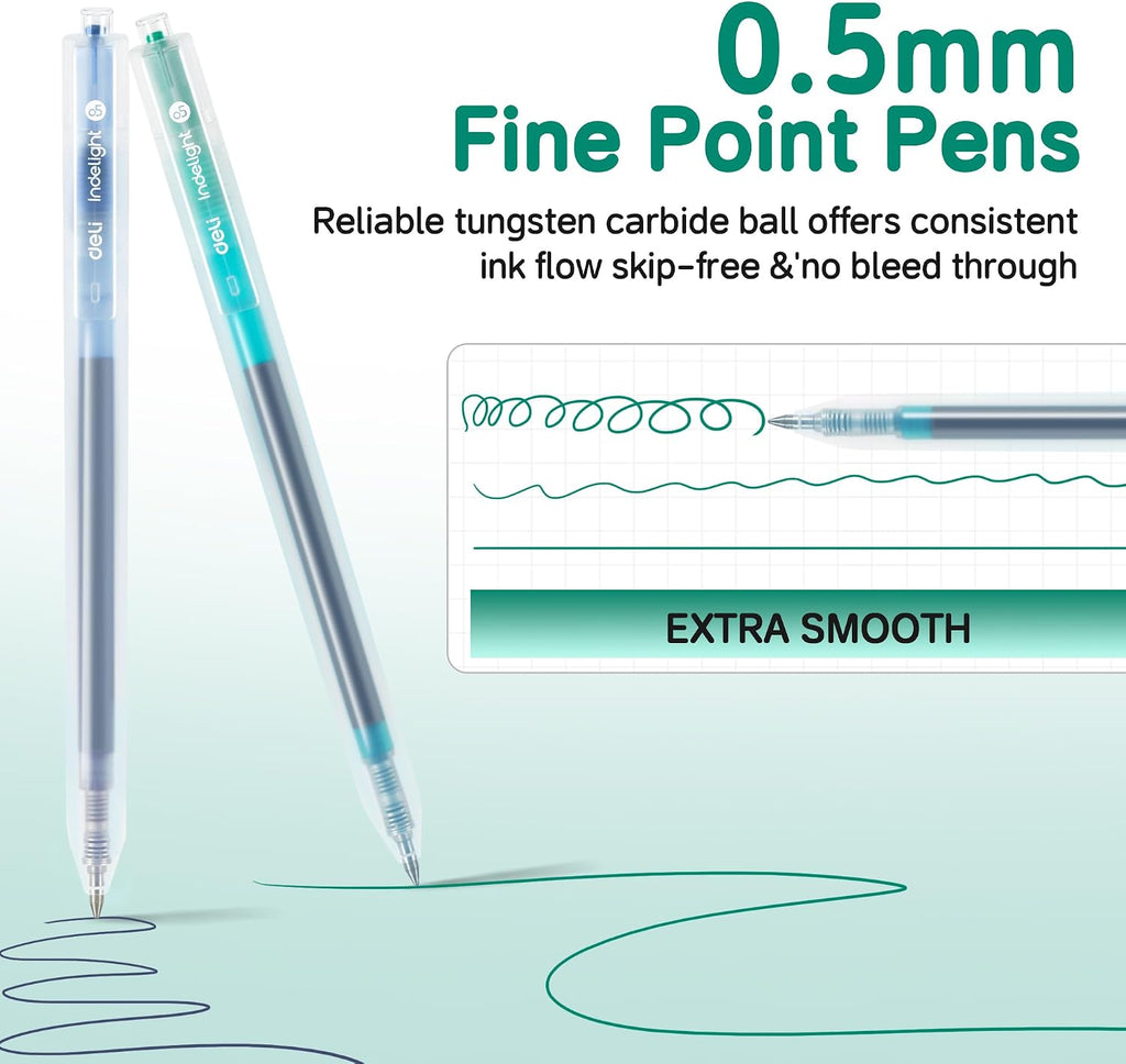 Colorful Retractable Gel Pens 12-Pack – Smooth Bold Point Writing Set